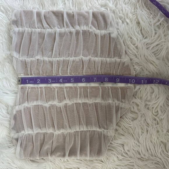 White and Nude Rouched Corset Top Size Medium - Picture 6 of 6